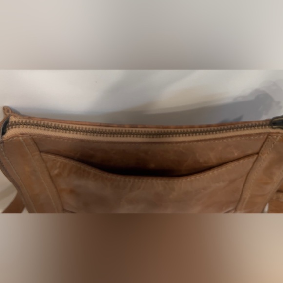 Frye Melissa Distressed Embroidered Floral Leather Shoulder Bag Tote Boho - Picture 10 of 12